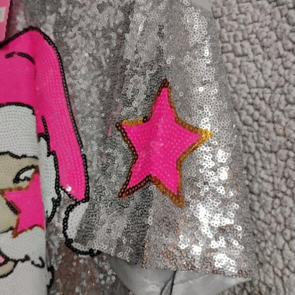 Simply Southern Sequin Silver Santa Shift Dress S/M NWT - Picture 4 of 8
